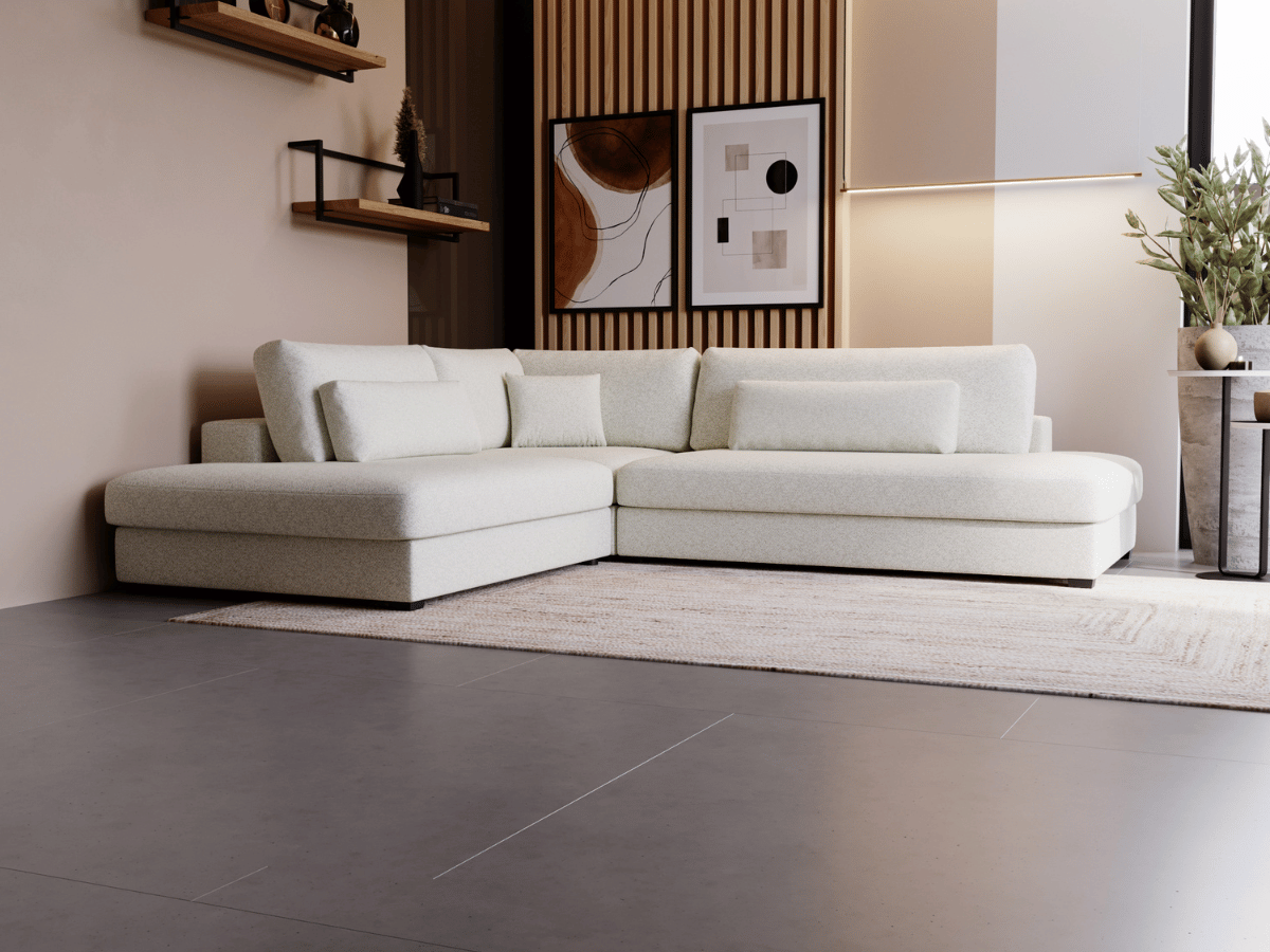 Canapé d'angle velours côtelé grand épaisseur VENDOME