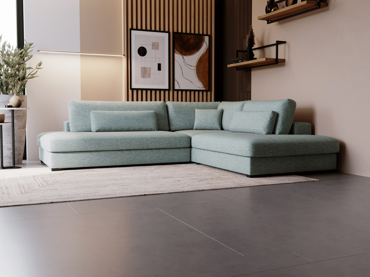 Canapé d'angle velours côtelé grand épaisseur VENDOME