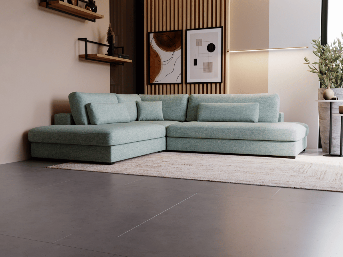 Canapé d'angle velours côtelé grand épaisseur VENDOME