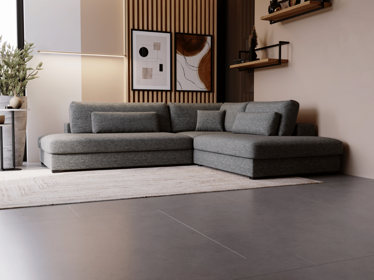 Canapé d'angle velours côtelé grand épaisseur VENDOME