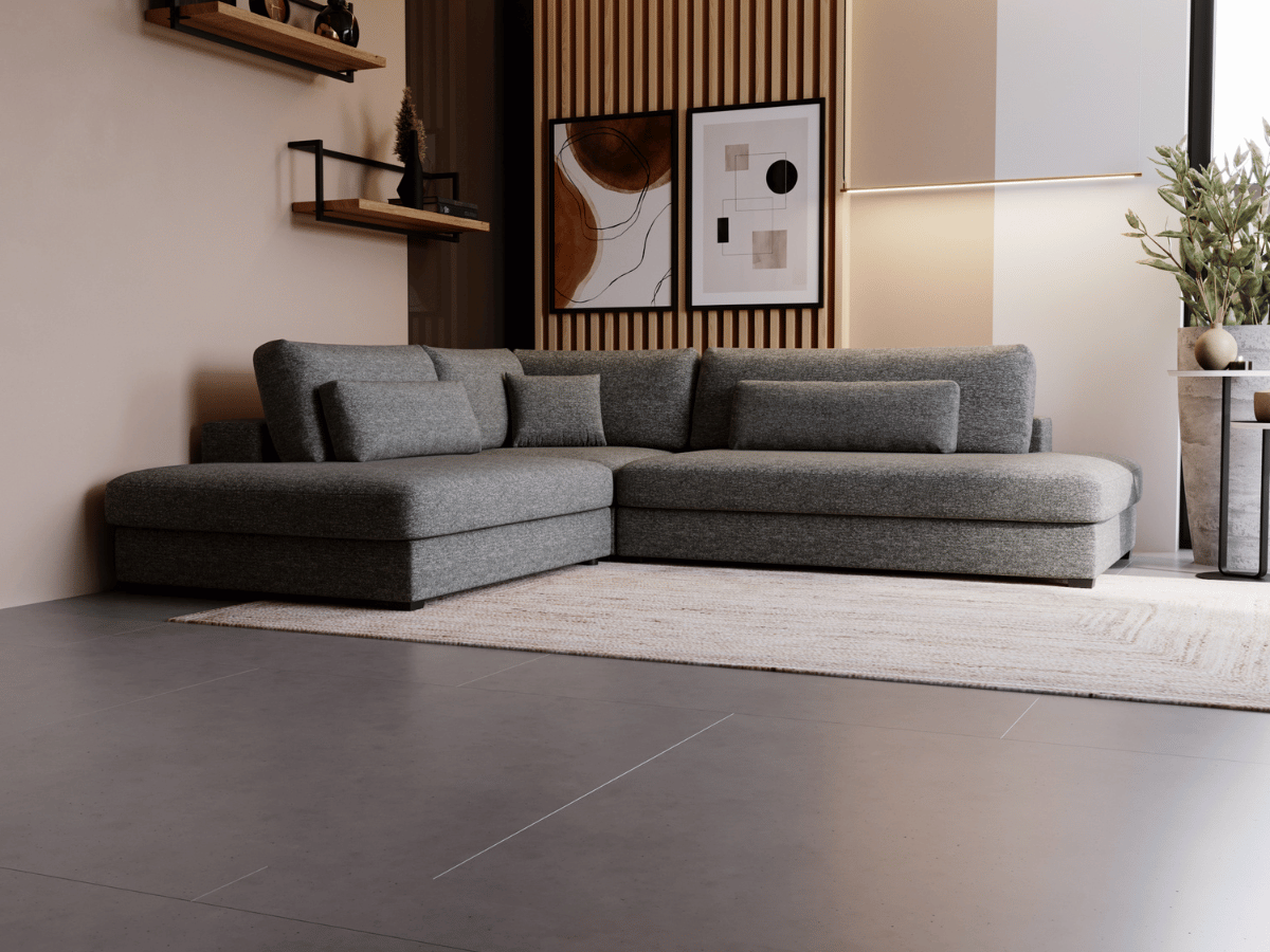 Canapé d'angle velours côtelé grand épaisseur VENDOME