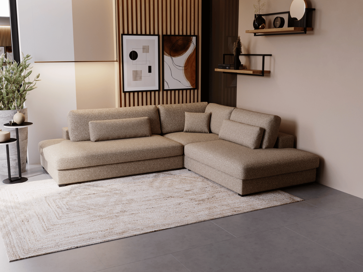 Canapé d'angle velours côtelé grand épaisseur VENDOME