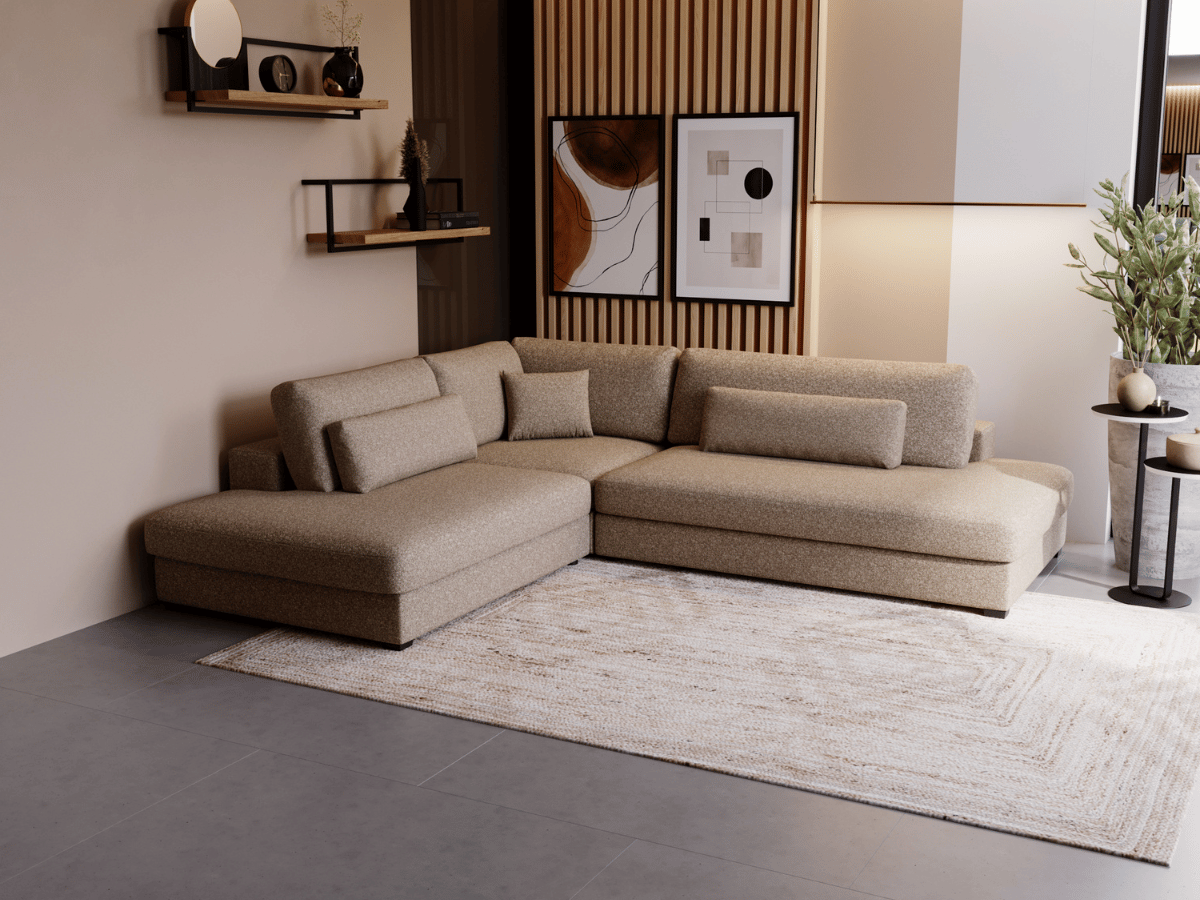 Canapé d'angle velours côtelé grand épaisseur VENDOME