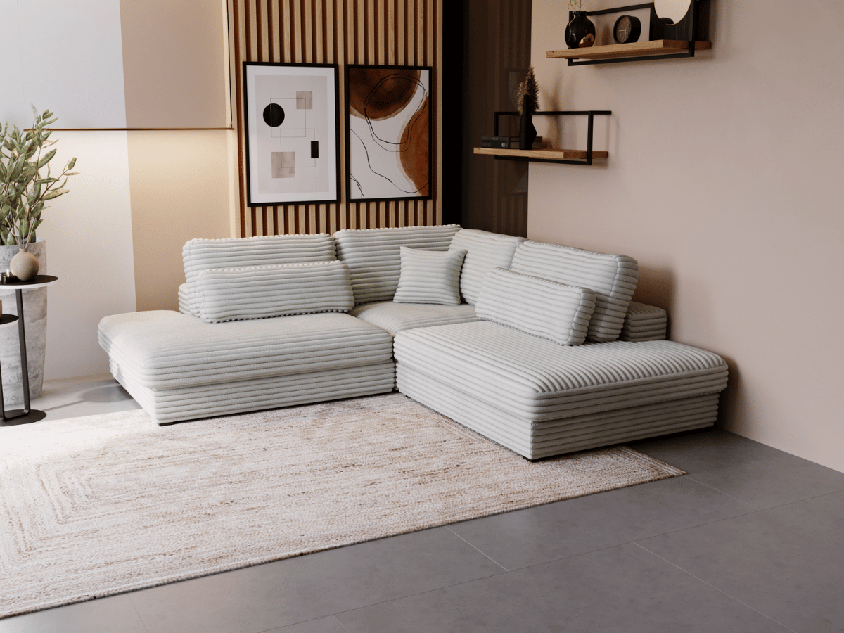 Canapé d'angle velours côtelé grand épaisseur VENDOME