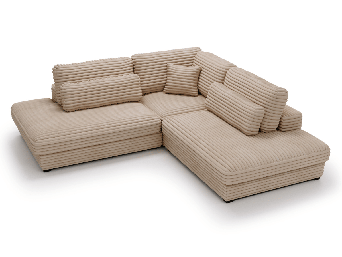 Canapé d'angle velours côtelé grand épaisseur VENDOME