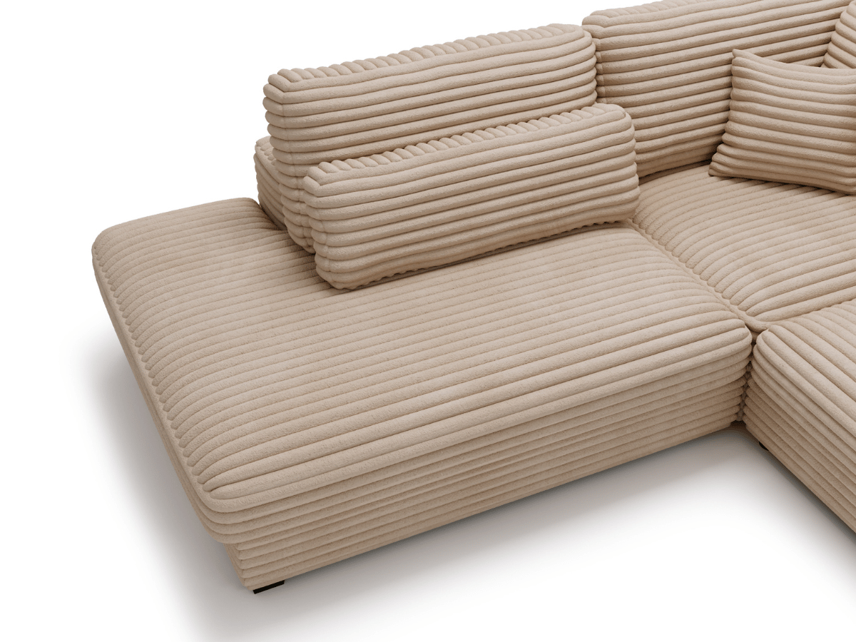 Canapé d'angle velours côtelé grand épaisseur VENDOME