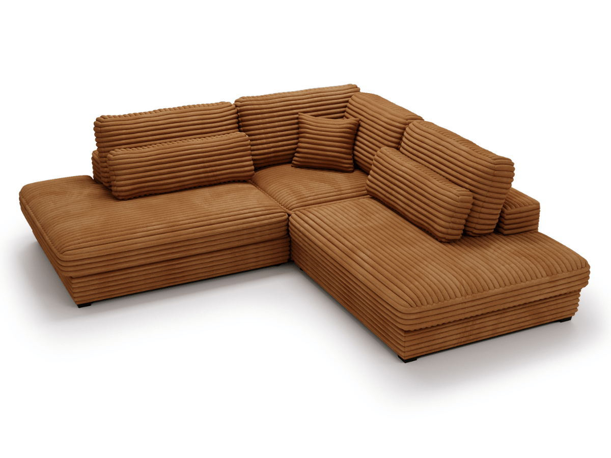 Canapé d'angle velours côtelé grand épaisseur VENDOME