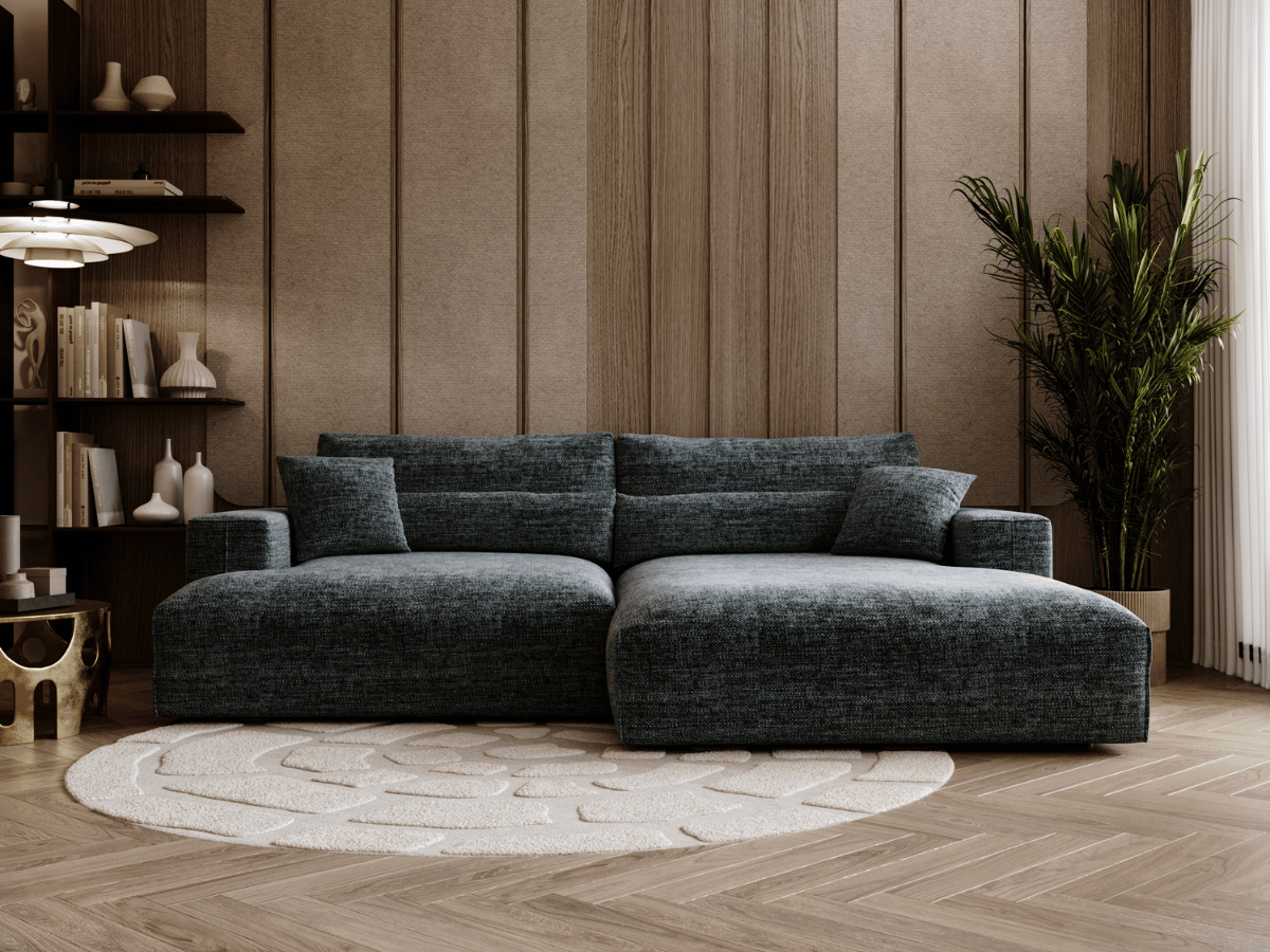 Canapé d'angle avec grand méridienne Haussmann