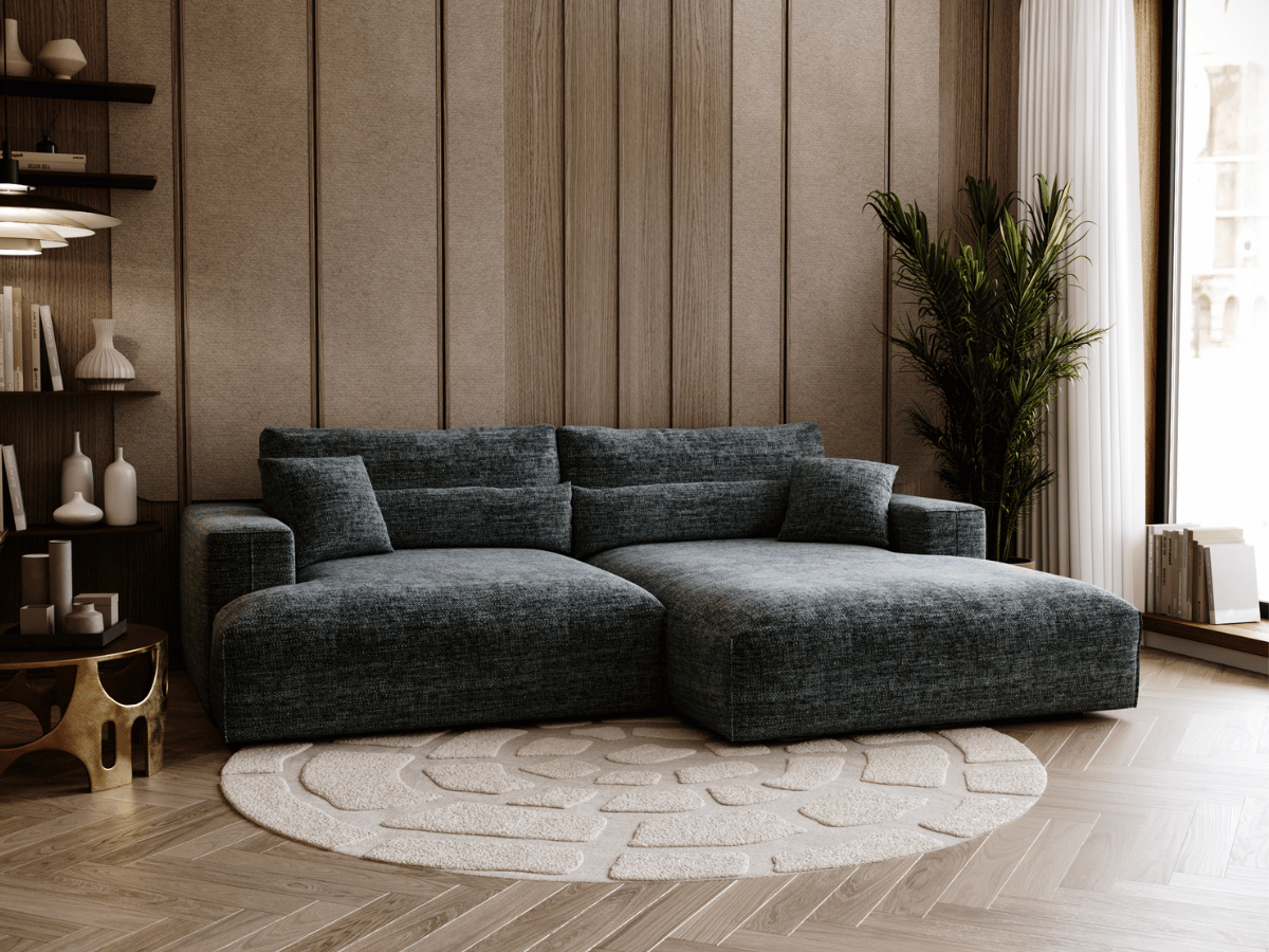 Canapé d'angle avec grand méridienne Haussmann