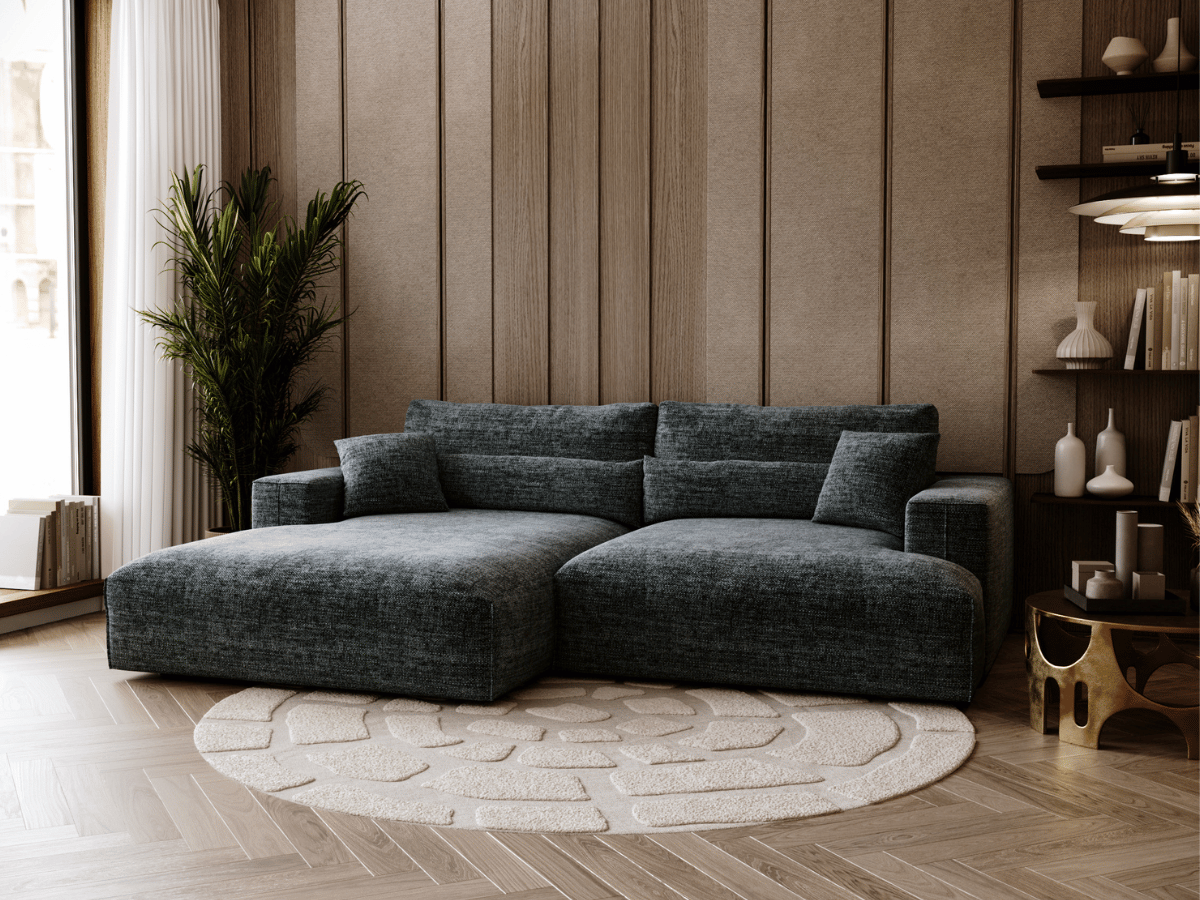 Canapé d'angle avec grand méridienne Haussmann