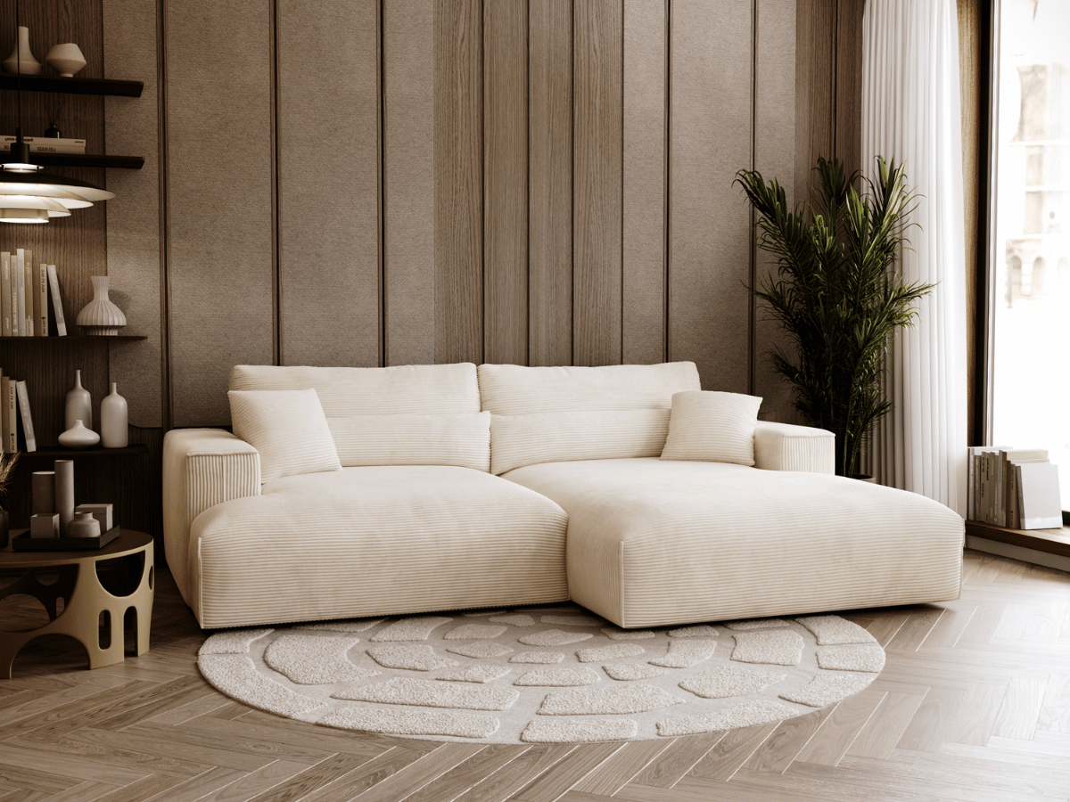 Canapé d'angle avec grand méridienne Haussmann