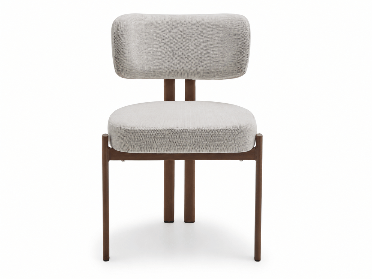 Chaise Passy en tissu texturé avec pieds effet bois – Lot de 2