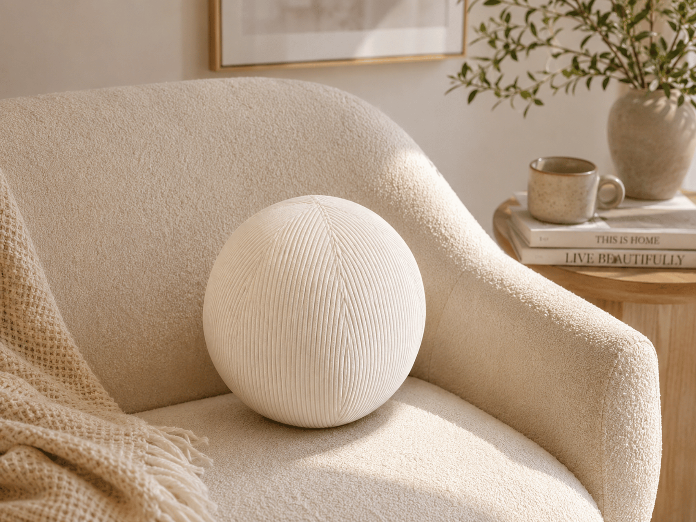 Coussin Ballon Nuba – Coussin Rond Design pour Canapé et Chambre