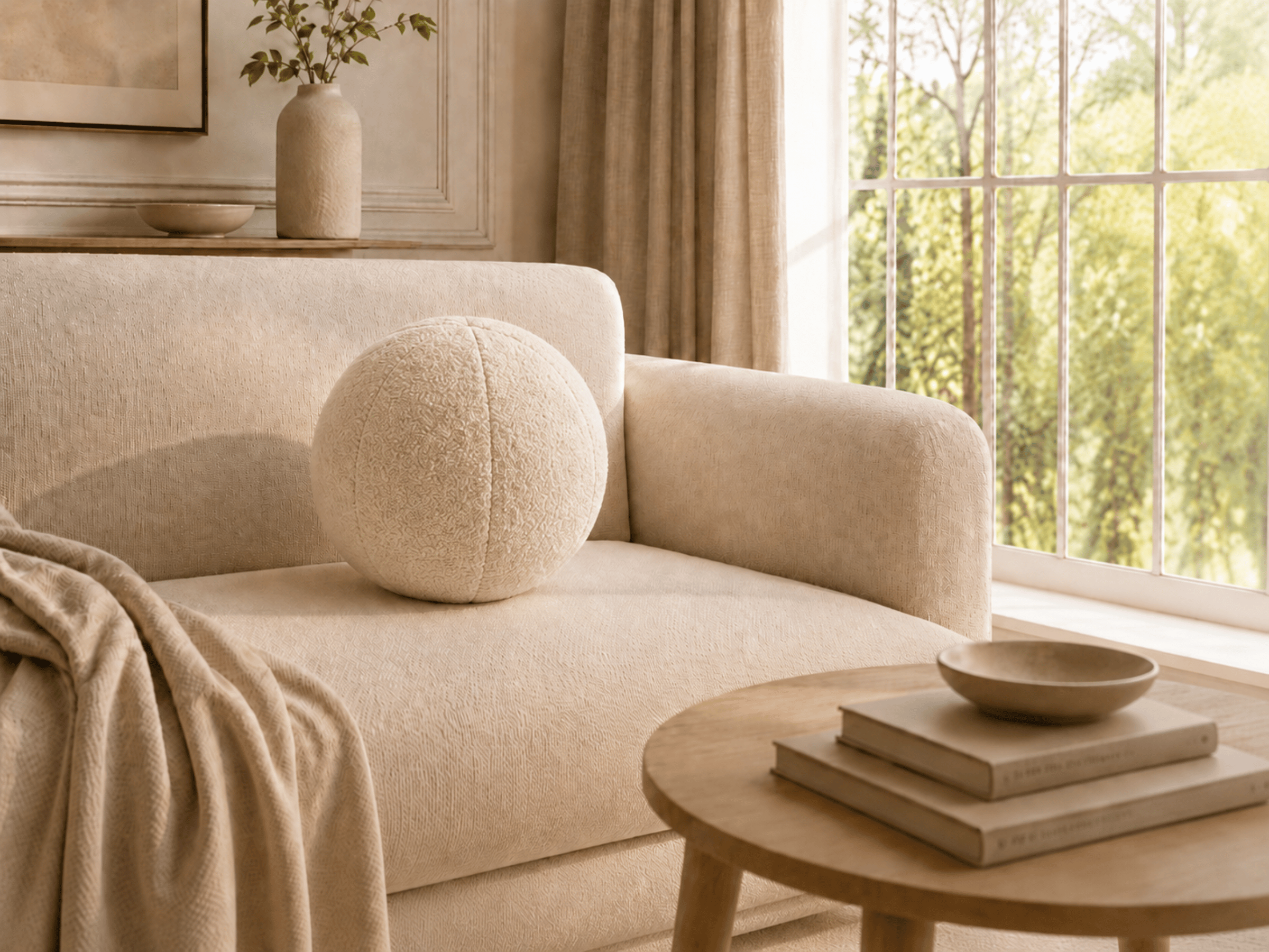 Coussin Ballon Nuba – Coussin Rond Design pour Canapé et Chambre