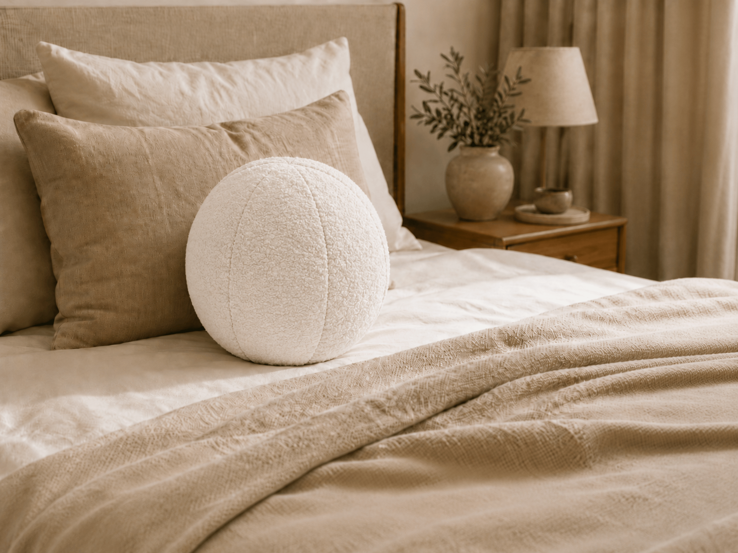 Coussin Ballon Nuba – Coussin Rond Design pour Canapé et Chambre