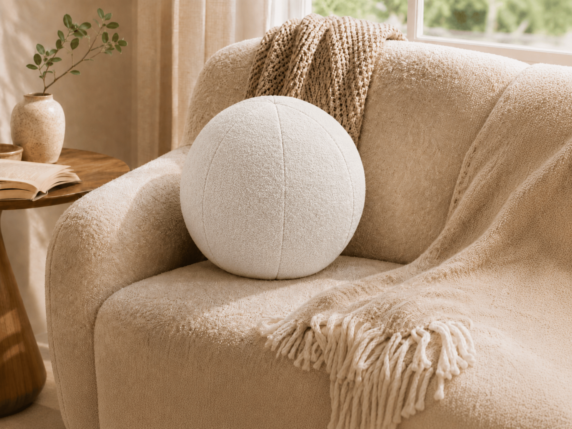 Coussin Ballon Nuba – Coussin Rond Design pour Canapé et Chambre