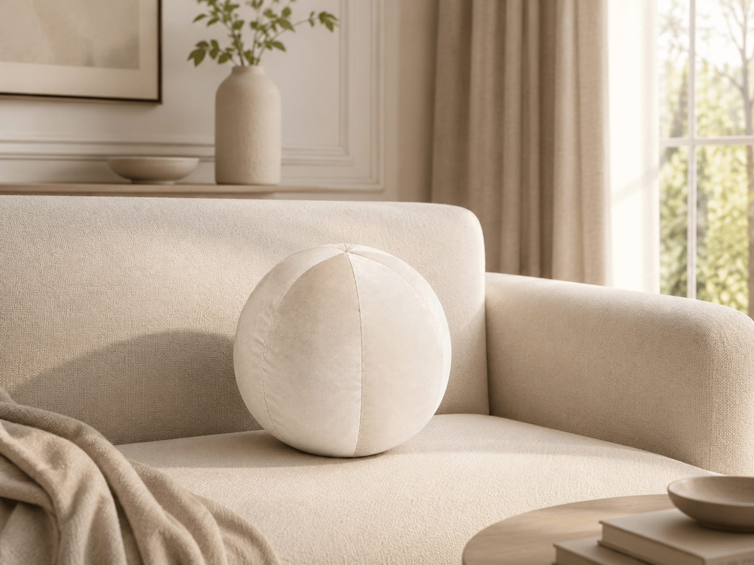 Coussin Ballon Nuba – Coussin Rond Design pour Canapé et Chambre