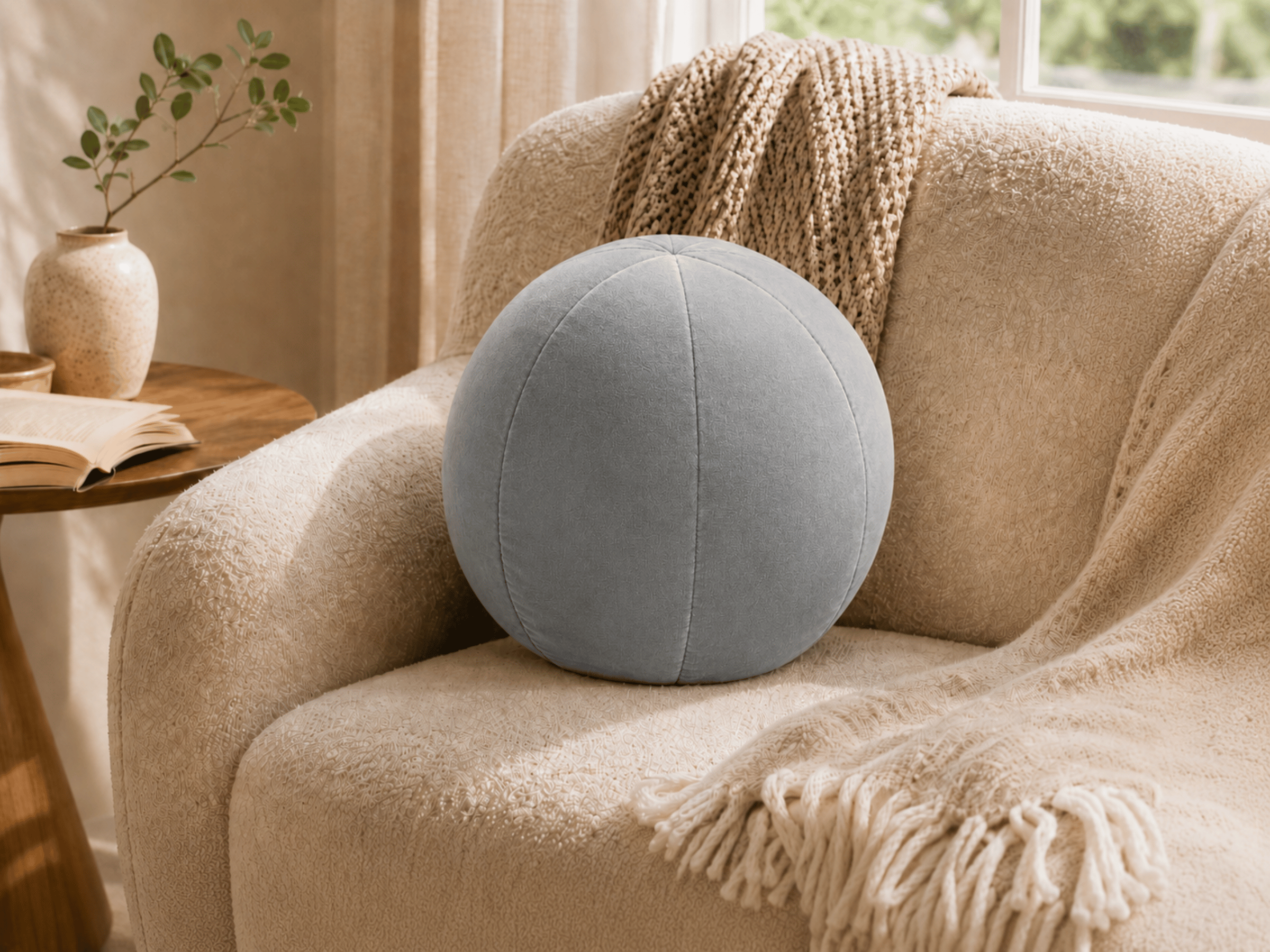 Coussin Ballon Nuba – Coussin Rond Design pour Canapé et Chambre