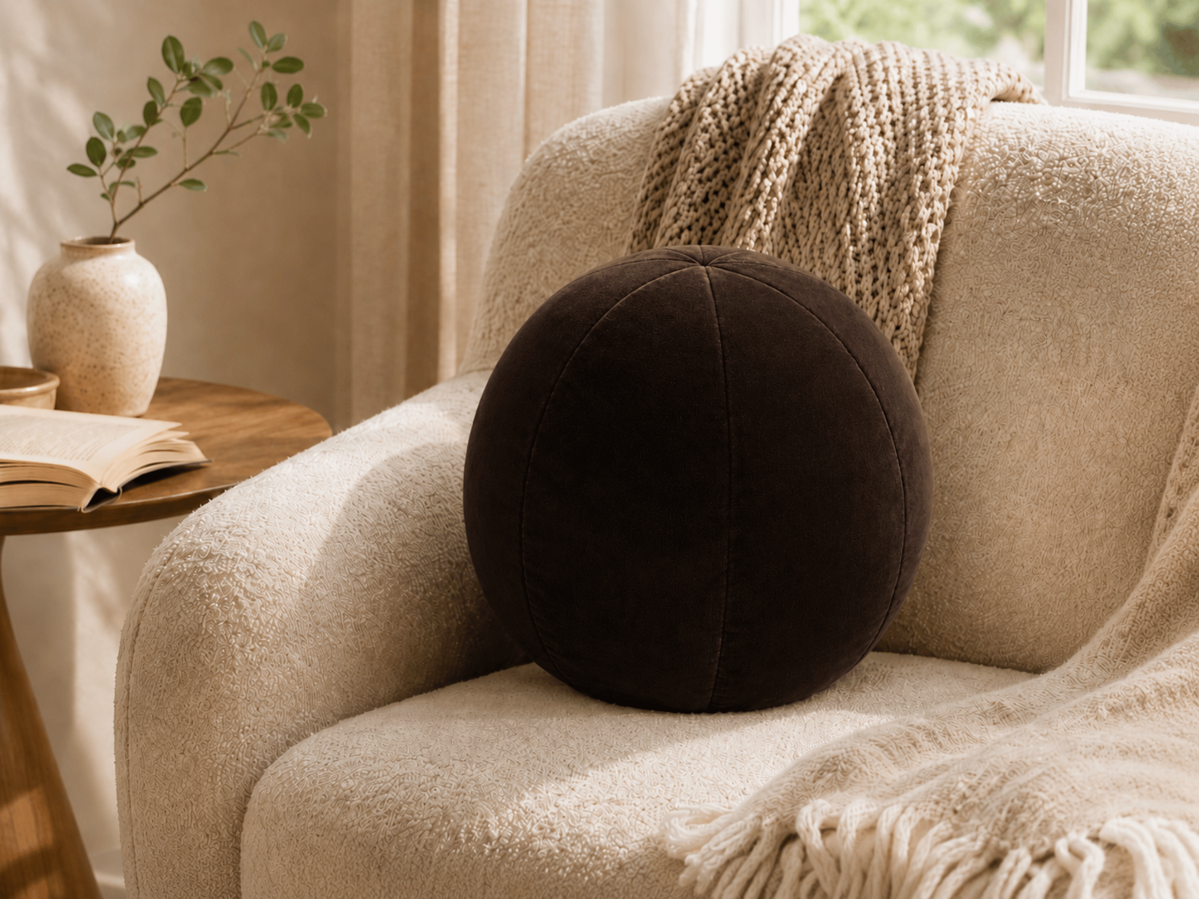Coussin Ballon Nuba – Coussin Rond Design pour Canapé et Chambre