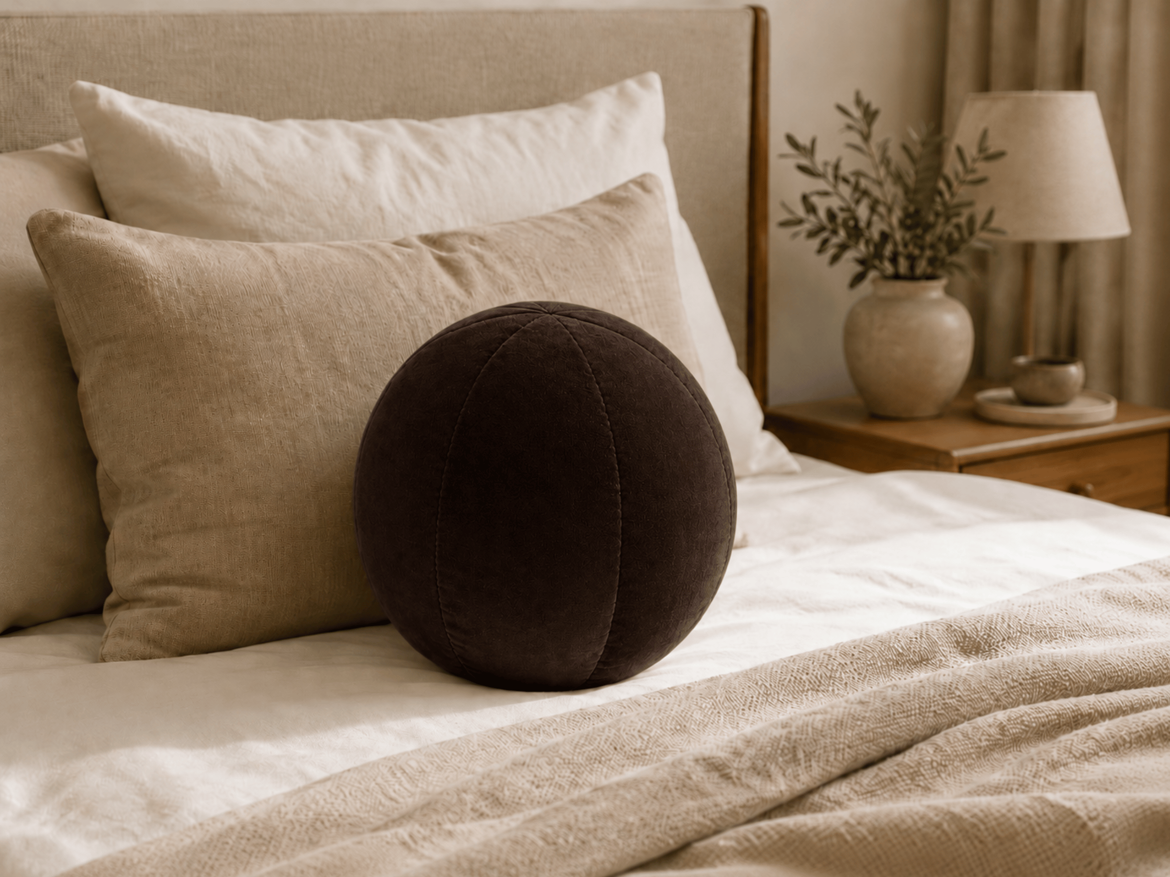 Coussin Ballon Nuba – Coussin Rond Design pour Canapé et Chambre