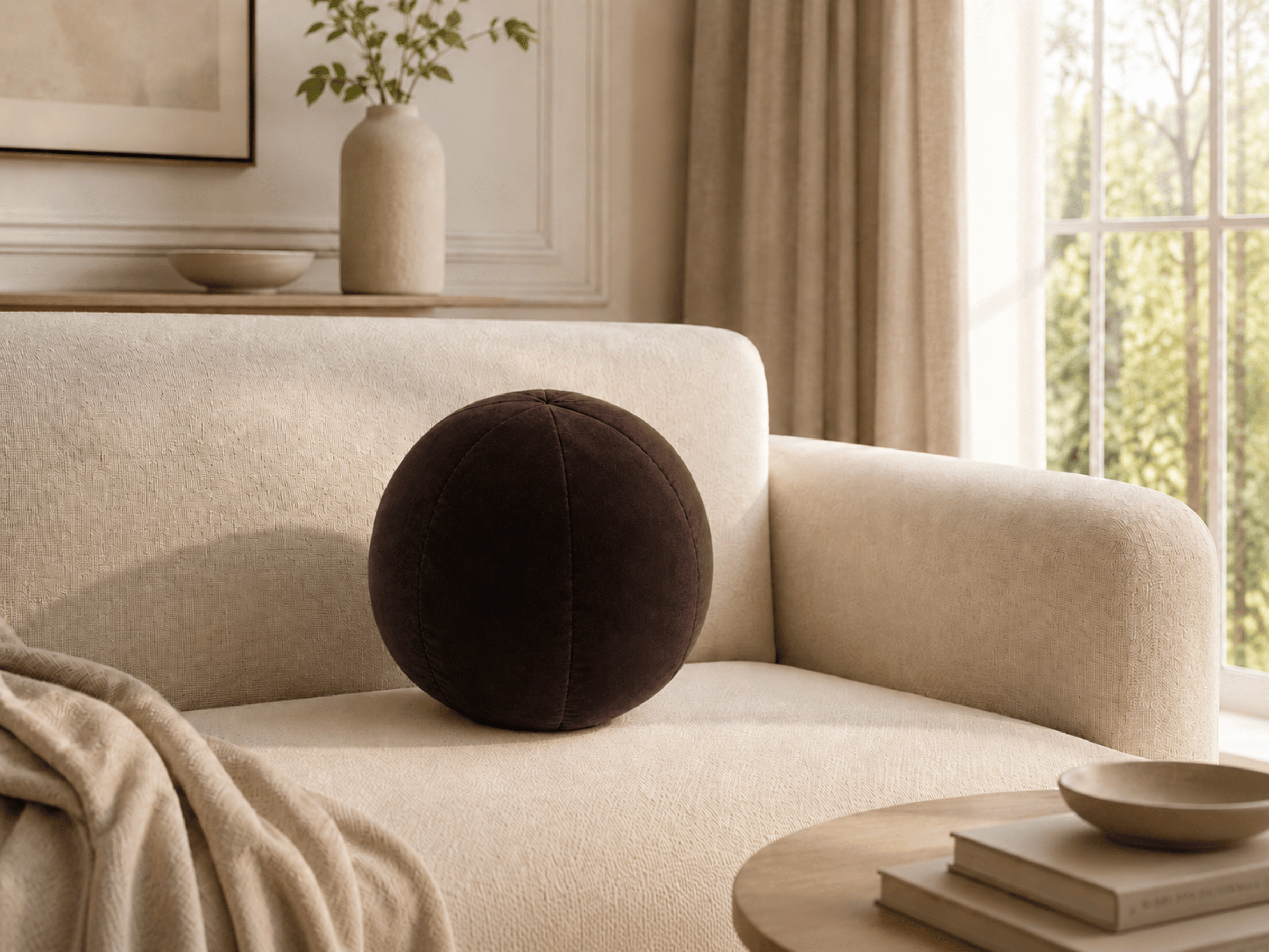 Coussin Ballon Nuba – Coussin Rond Design pour Canapé et Chambre