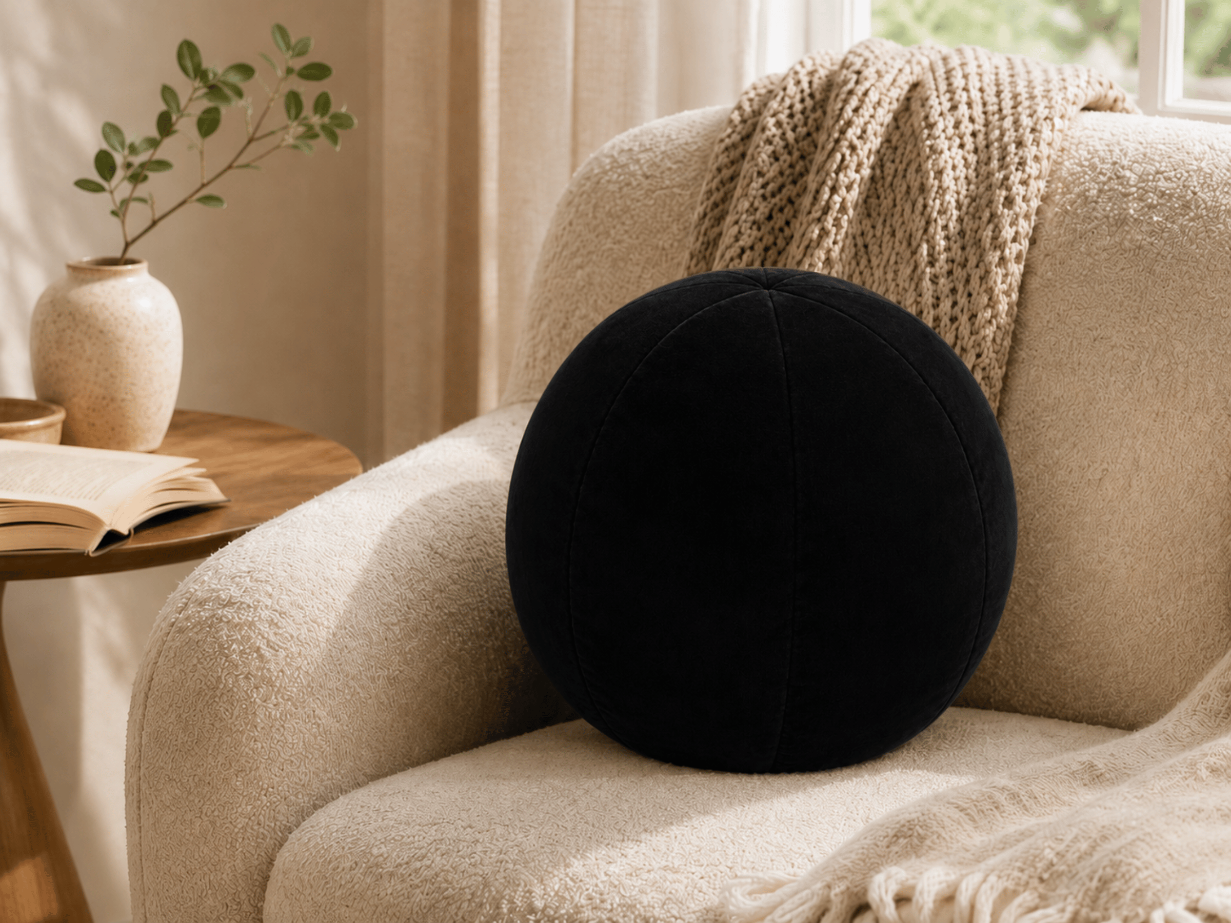 Coussin Ballon Nuba – Coussin Rond Design pour Canapé et Chambre