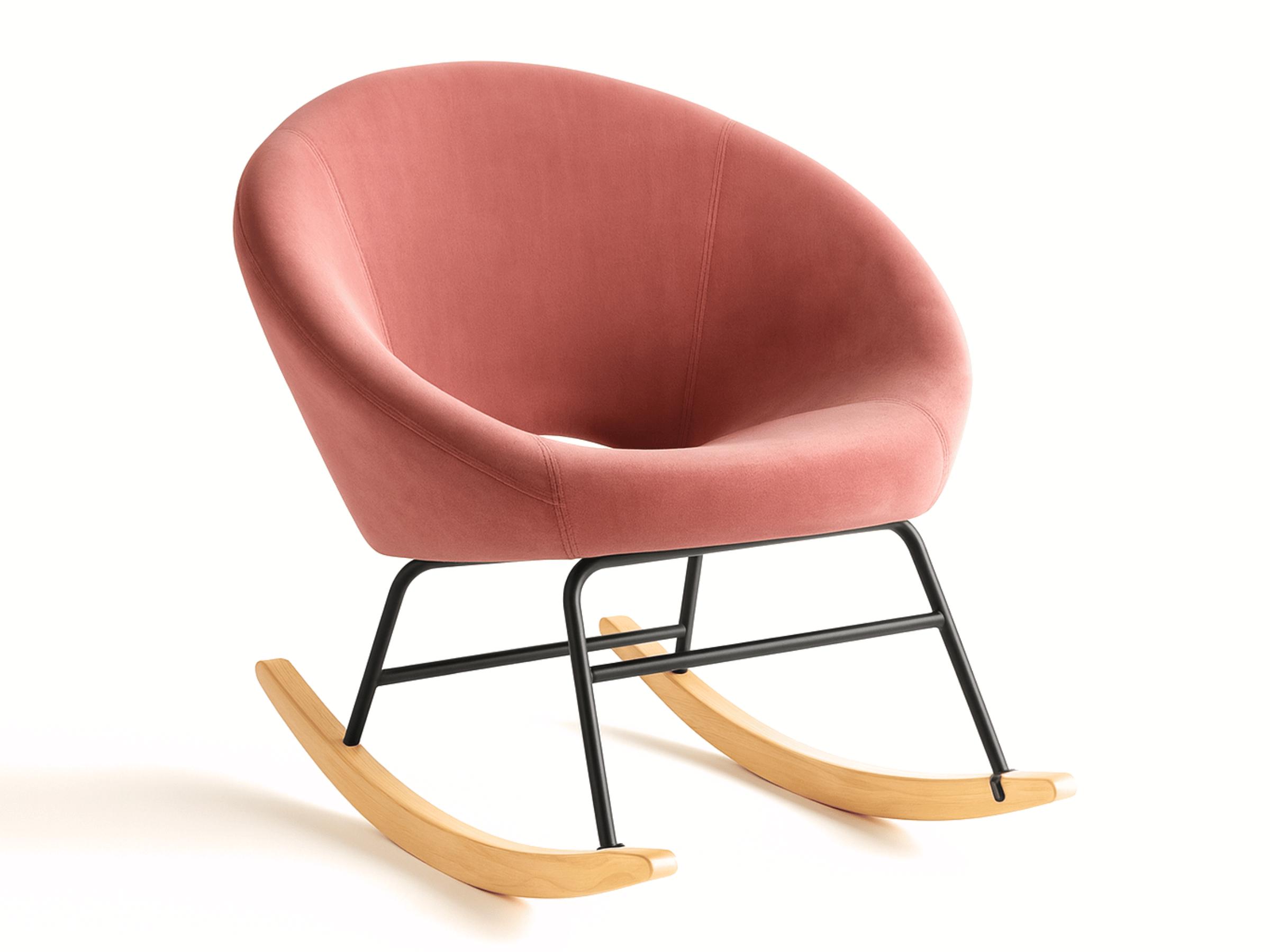 Silla mecedora de terciopelo de diseño - Confort moderne Moovia