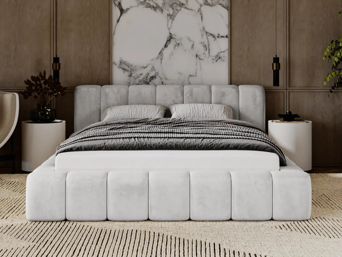 Lit coffre design matelassé - CHLOE