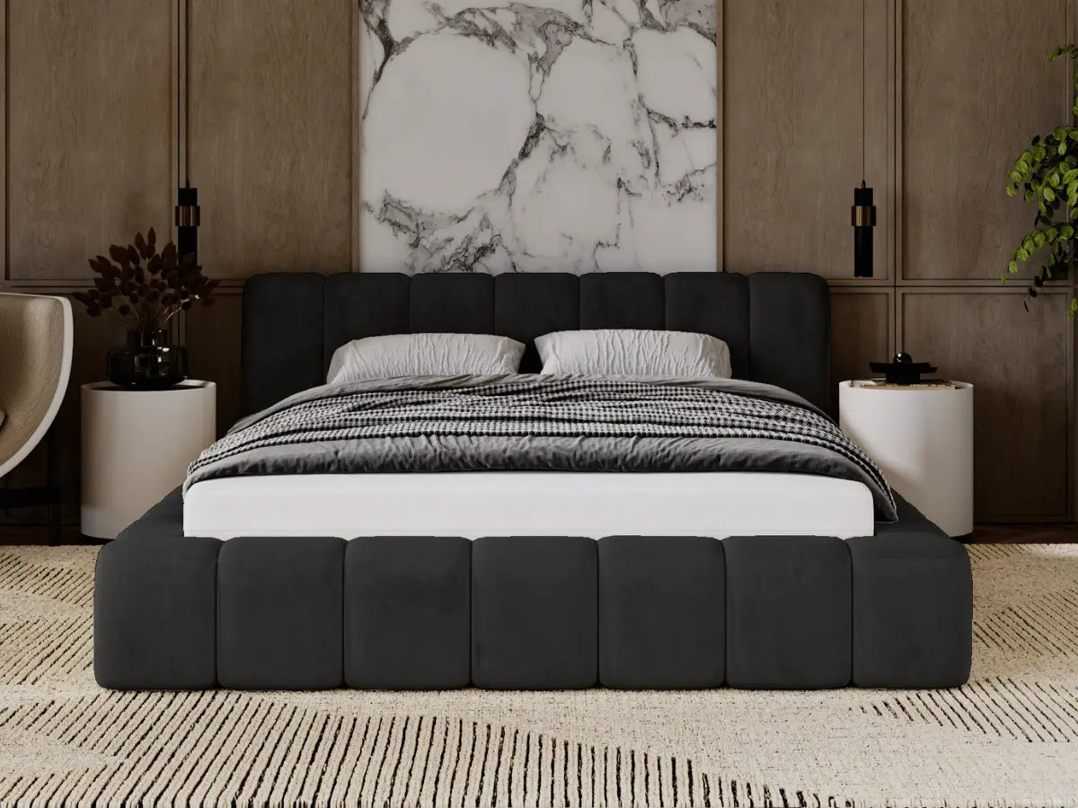 Lit coffre design matelassé - CHLOE