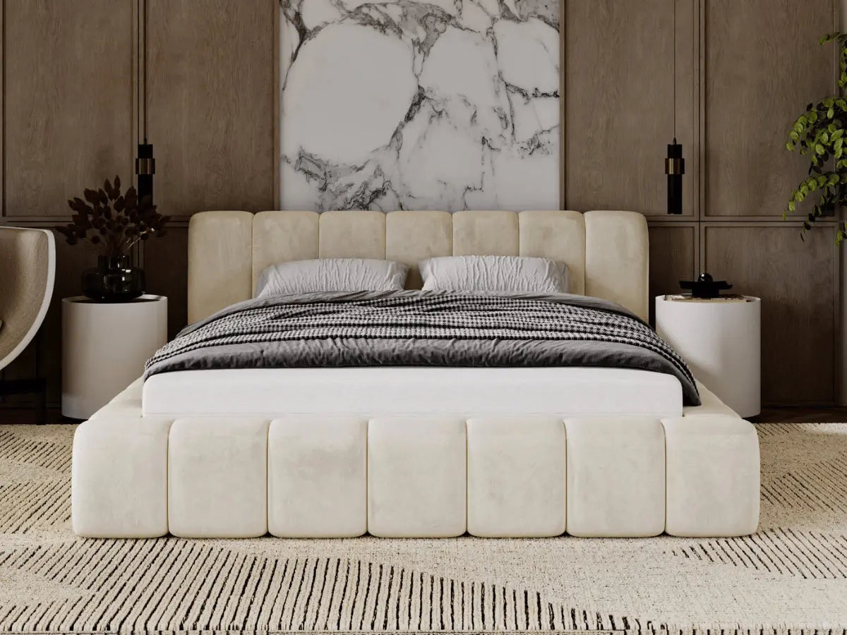 Lit coffre design matelassé - CHLOE