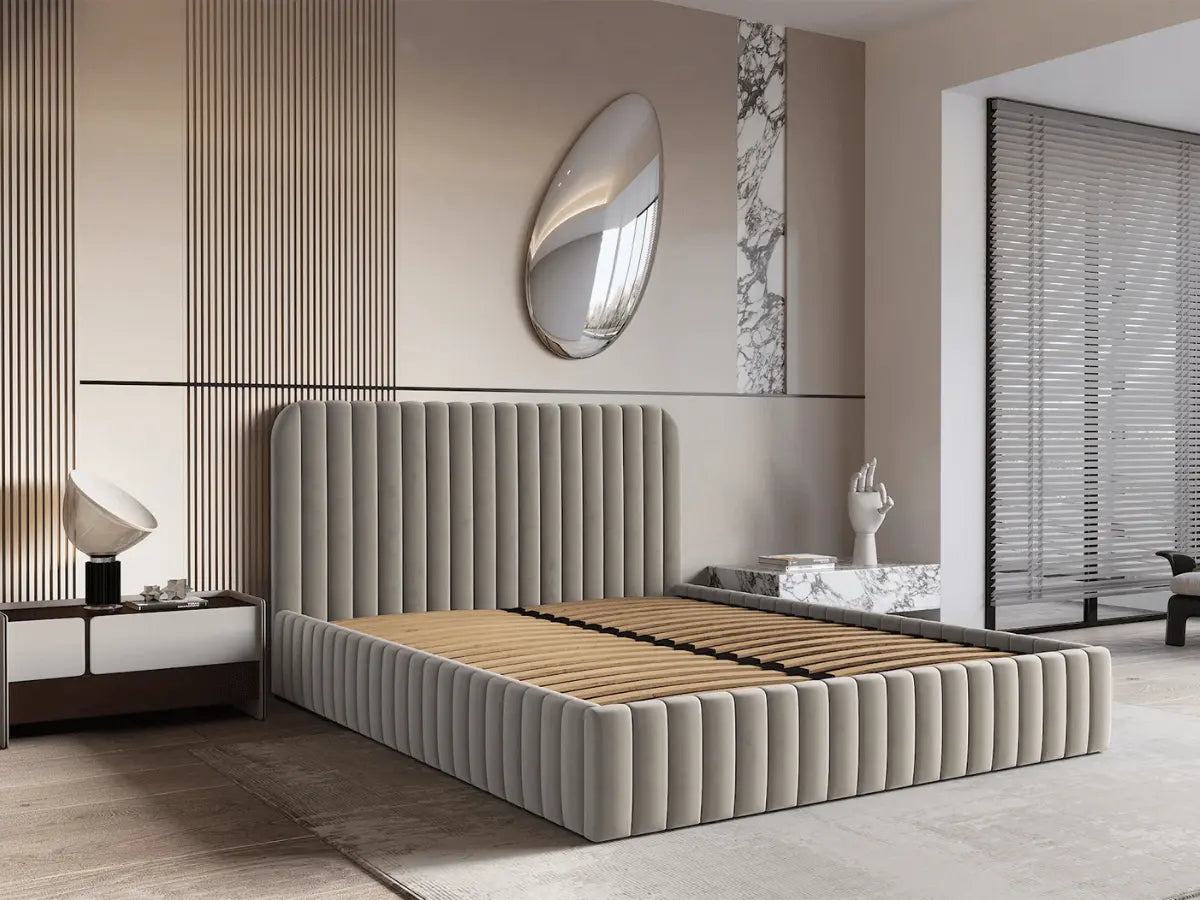 Lit design avec coffre de rangement - MAELLE