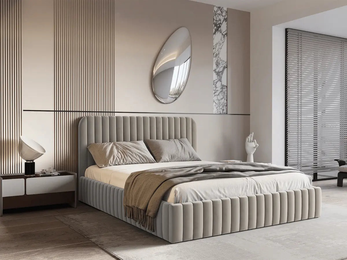 Lit design avec coffre de rangement - MAELLE