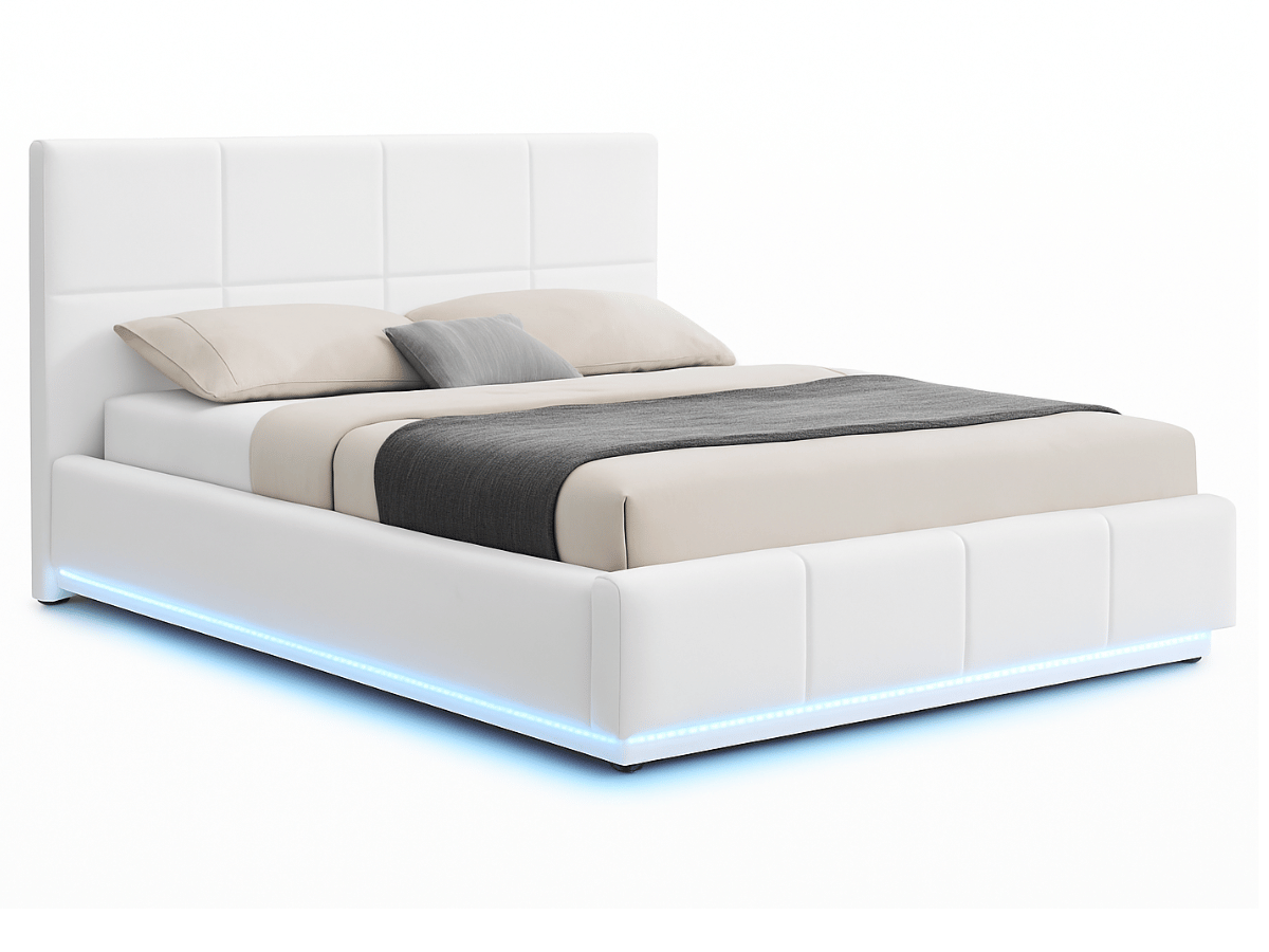 Cama LUMEA - Somier luminoso con caja de almacenaje