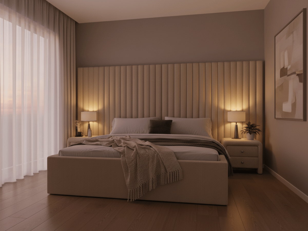 Lit coffre grande tête de lit XXL - EMILIE