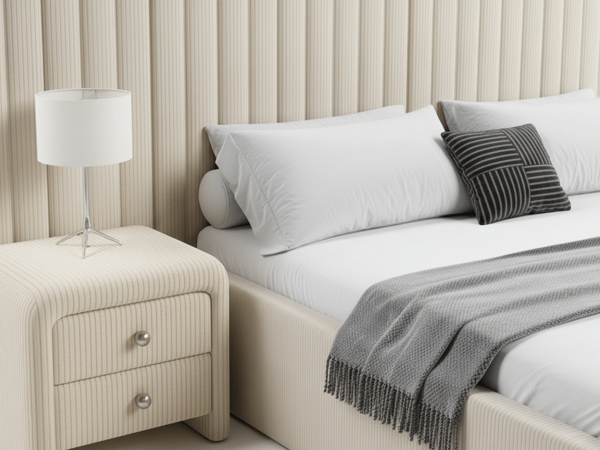 Lit coffre grande tête de lit XXL - EMILIE