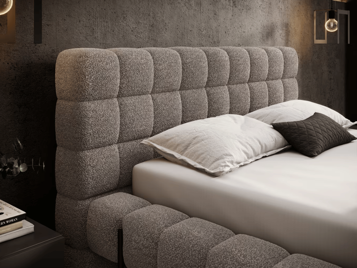 Lit coffre rembourré design - NALA