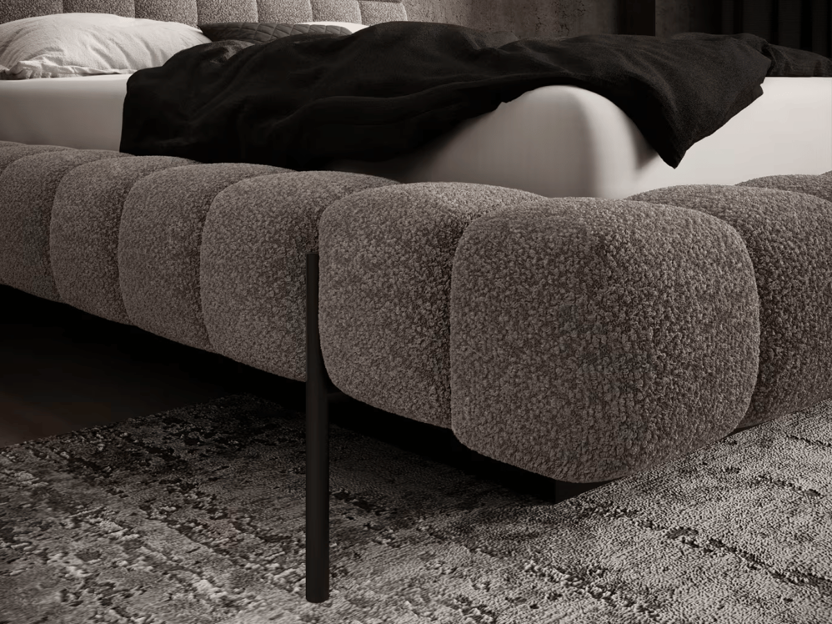 Lit coffre rembourré design - NALA