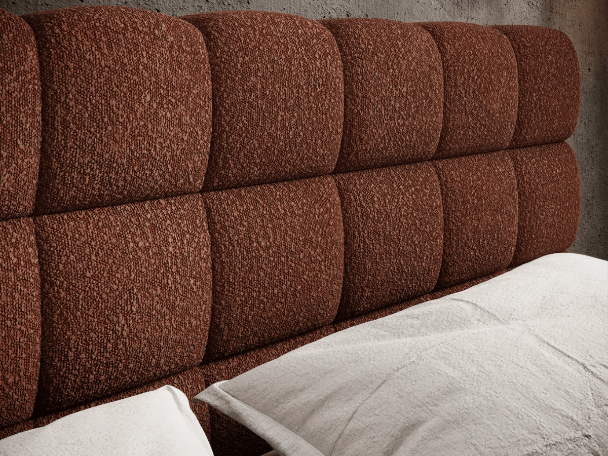 Lit coffre rembourré design - NALA