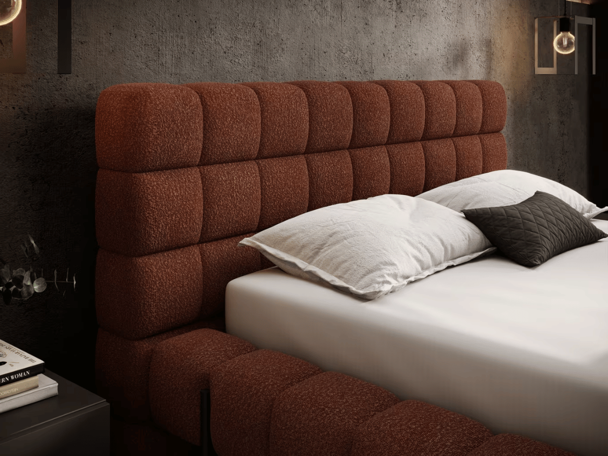 Lit coffre rembourré design - NALA