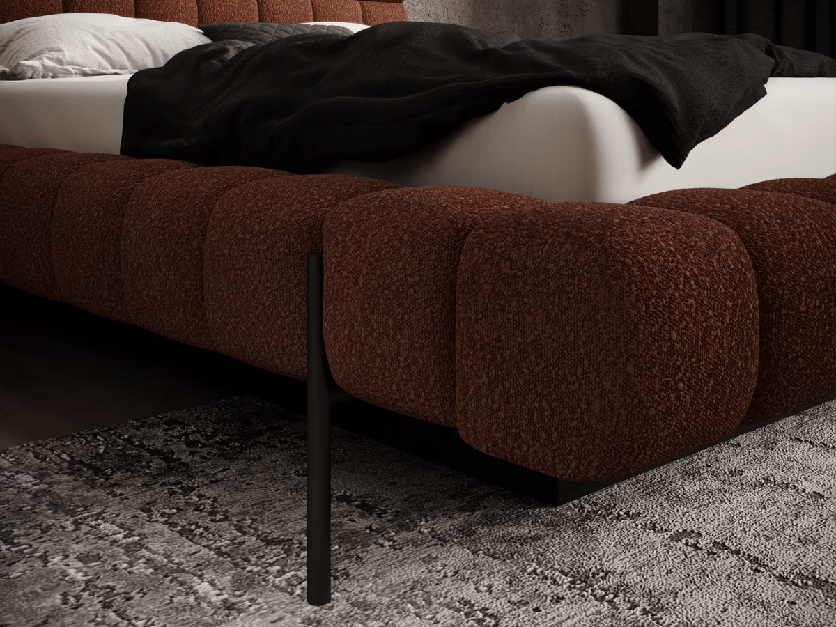 Lit coffre rembourré design - NALA