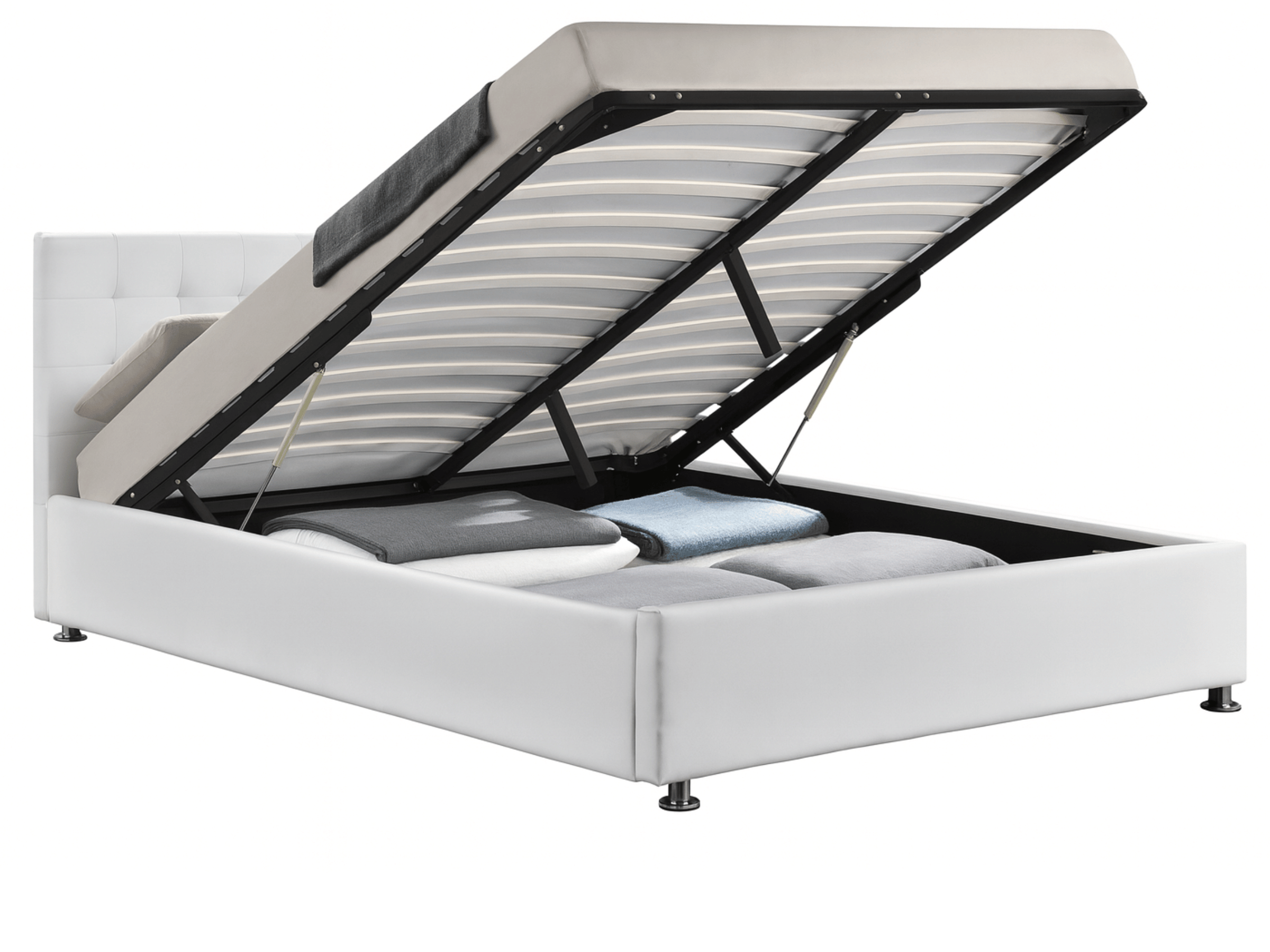 Cama box VALERIE - camas completas con somier, contornos y cabecero tapizado