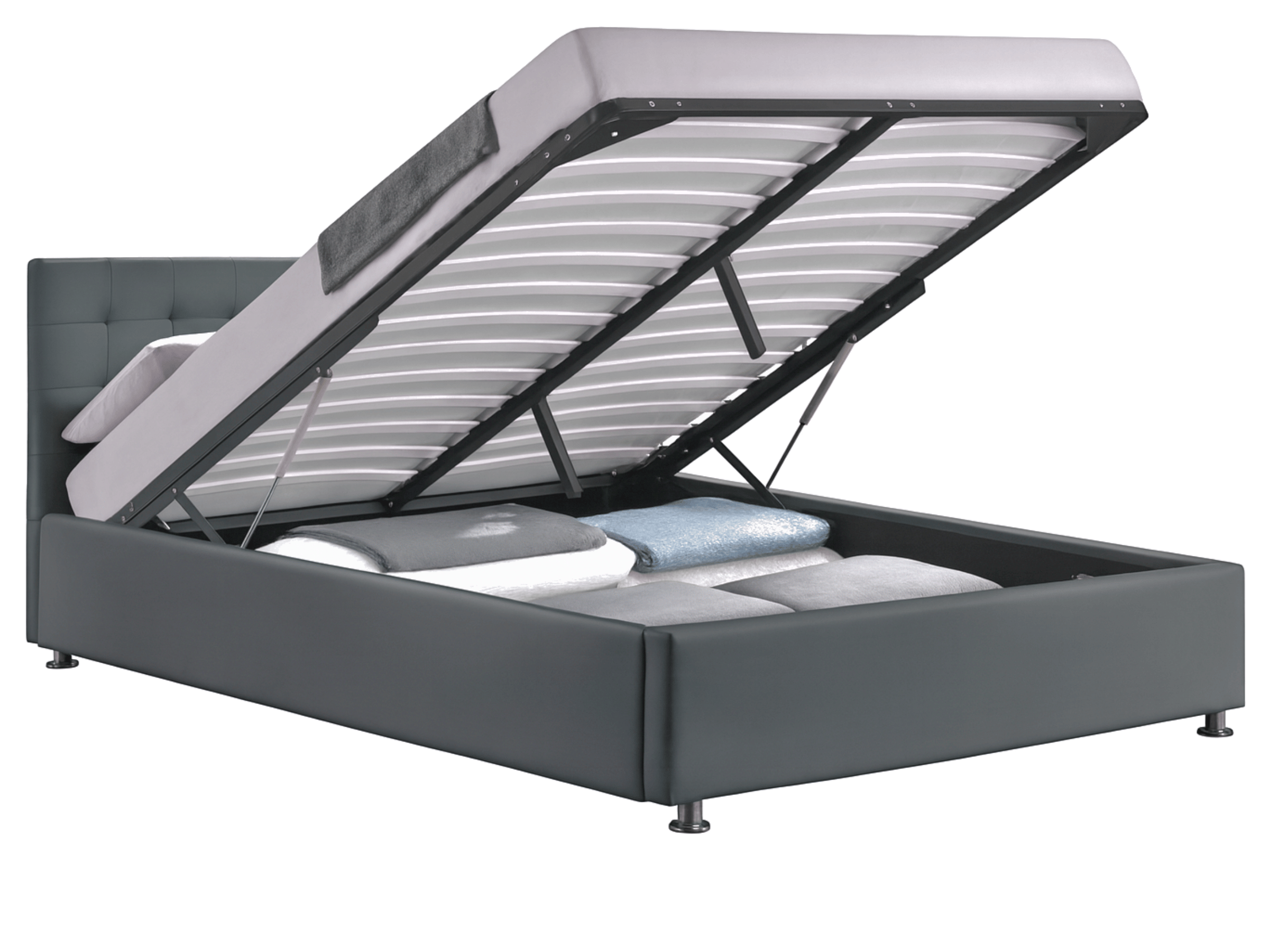 Cama box VALERIE - camas completas con somier, contornos y cabecero tapizado