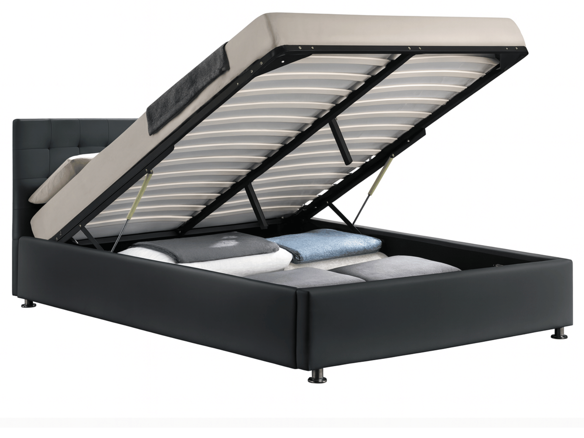 Cama box VALERIE - camas completas con somier, contornos y cabecero tapizado