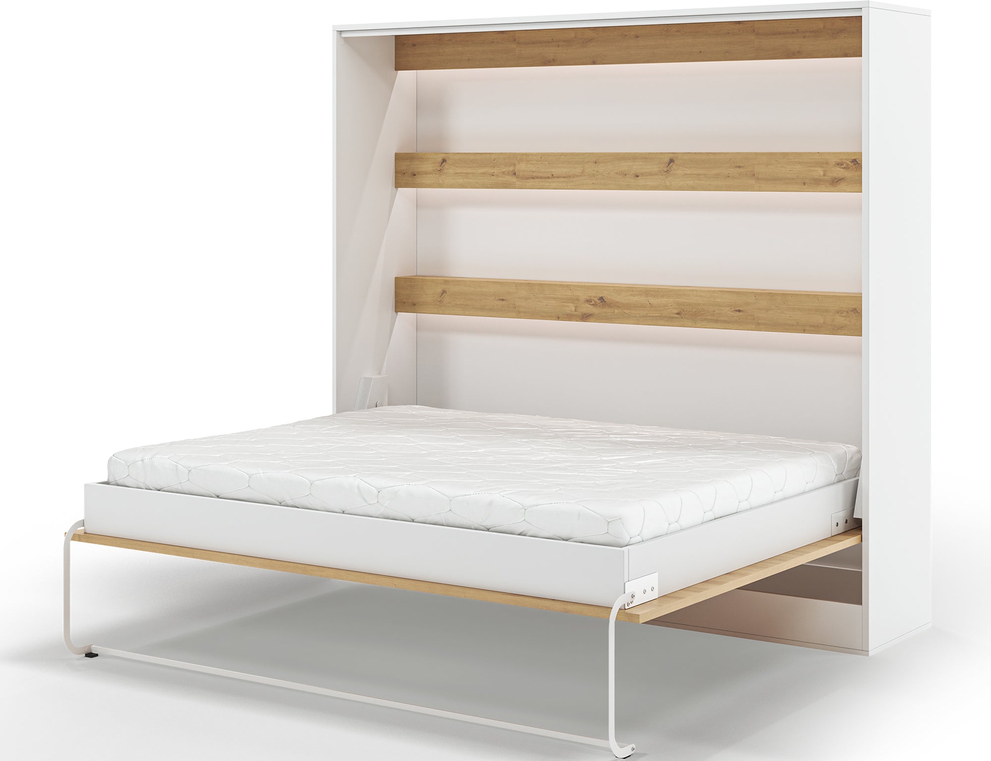 Lit escamotable NEO – armoire lit murale verticale avec rangements