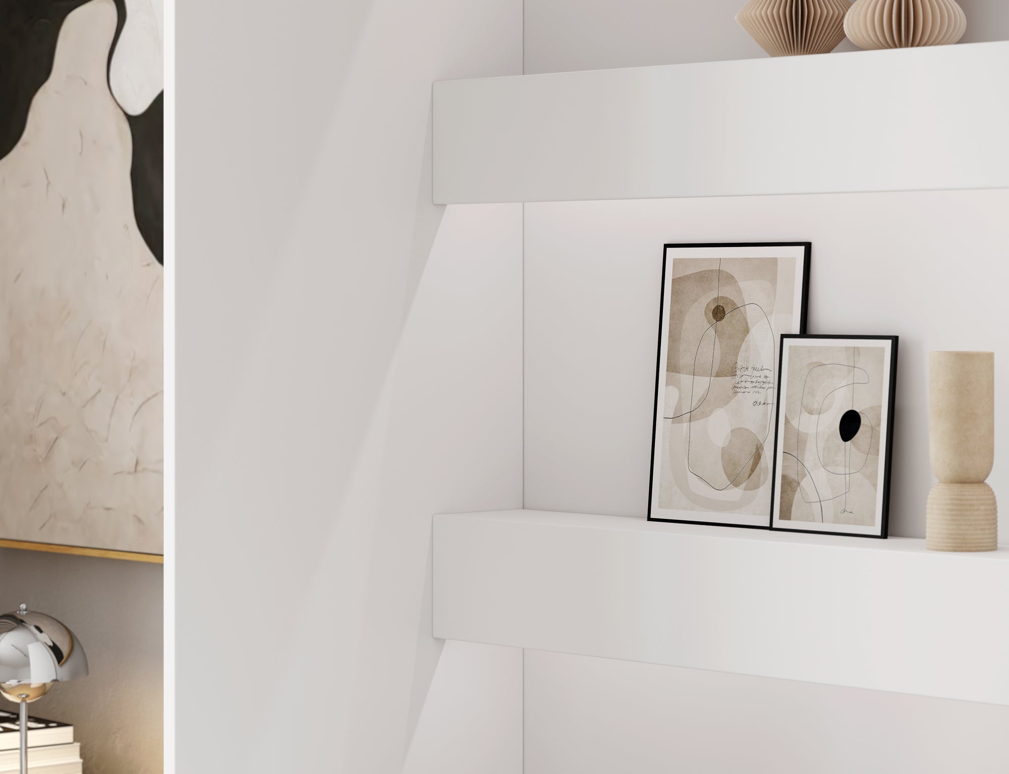 Lit escamotable NEO – armoire lit murale verticale avec rangements