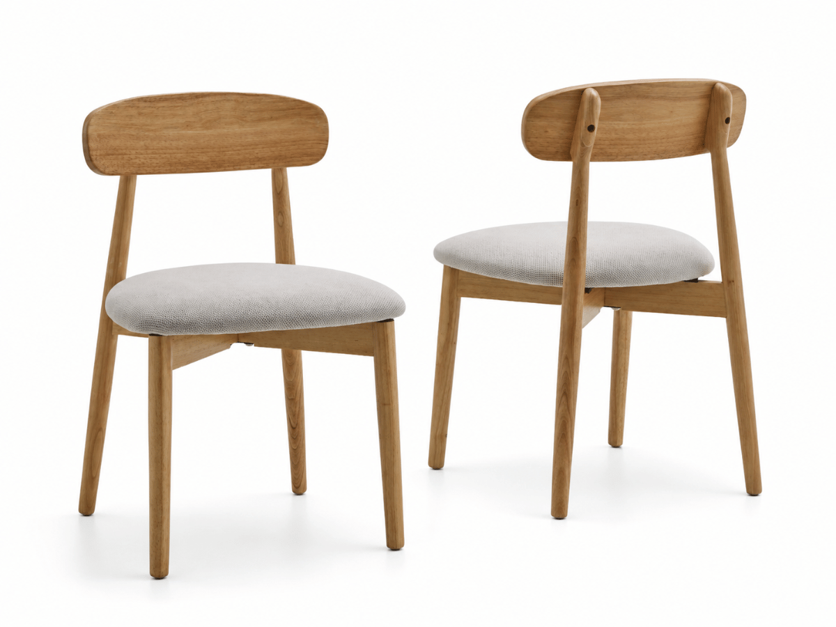 Lot de 4 chaises Varenne – bois clair, tissu doux et lignes élégantes