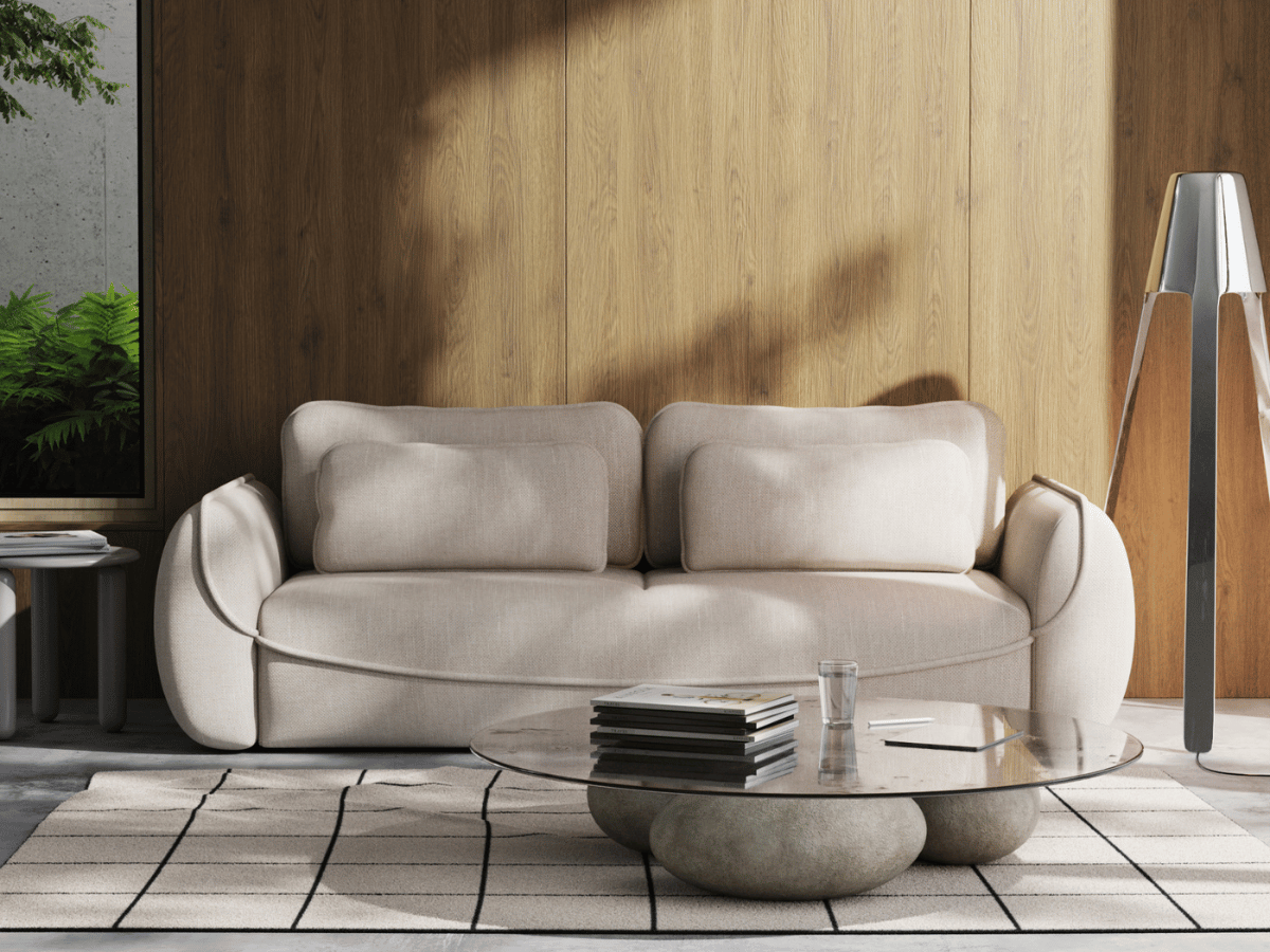Marais – Canapé 3 places ultra design avec lit intégré et coffre de rangement