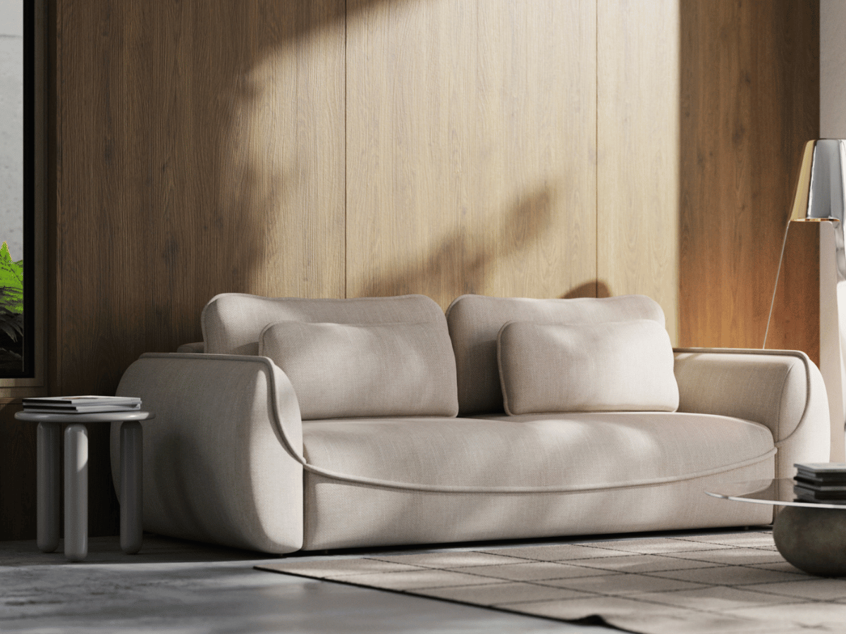 Marais – Canapé 3 places ultra design avec lit intégré et coffre de rangement