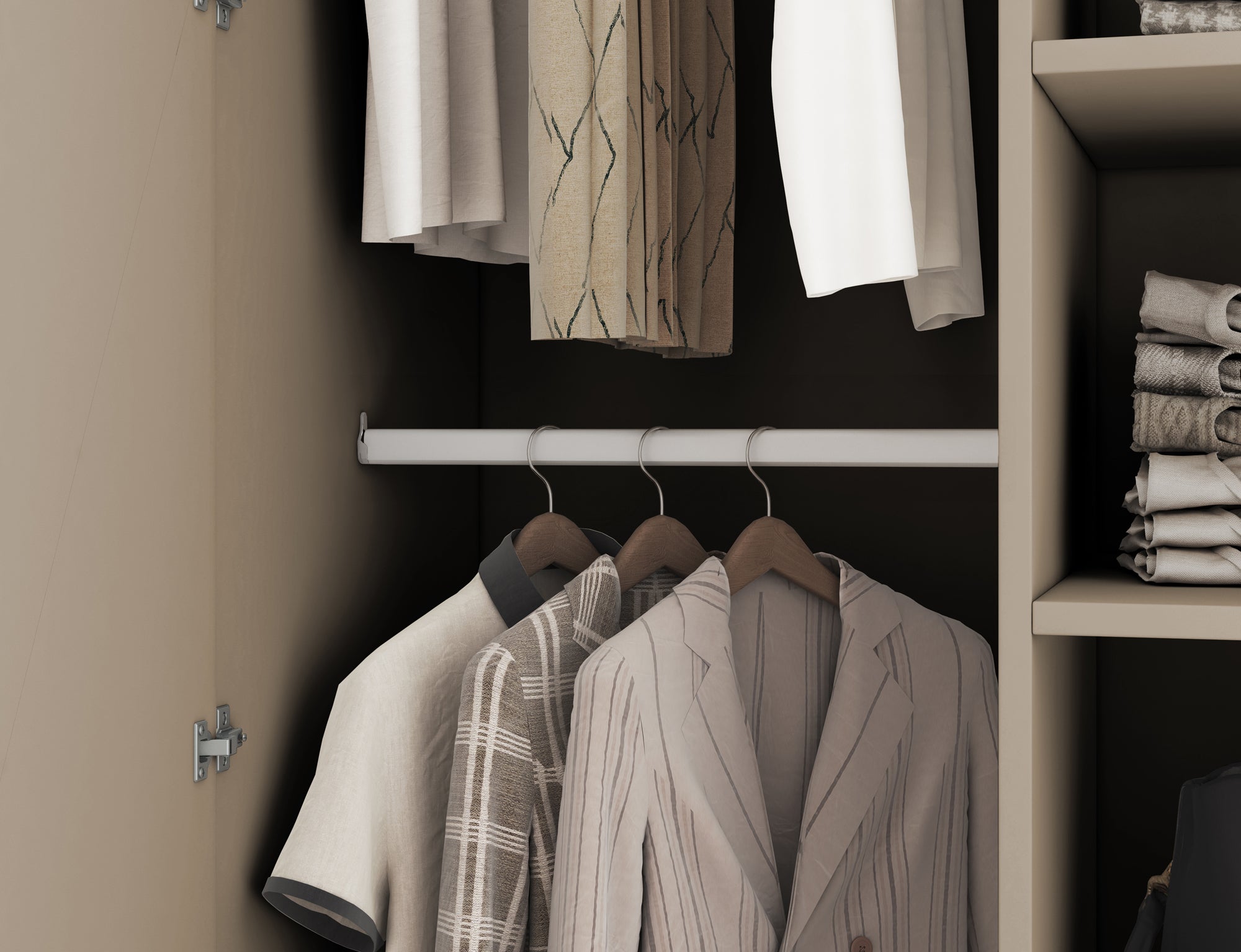 Armoire Dressing 2 Portes 120 cm – Design Moderne + Grand Rangement – Miroir Optionnel - NORVIA