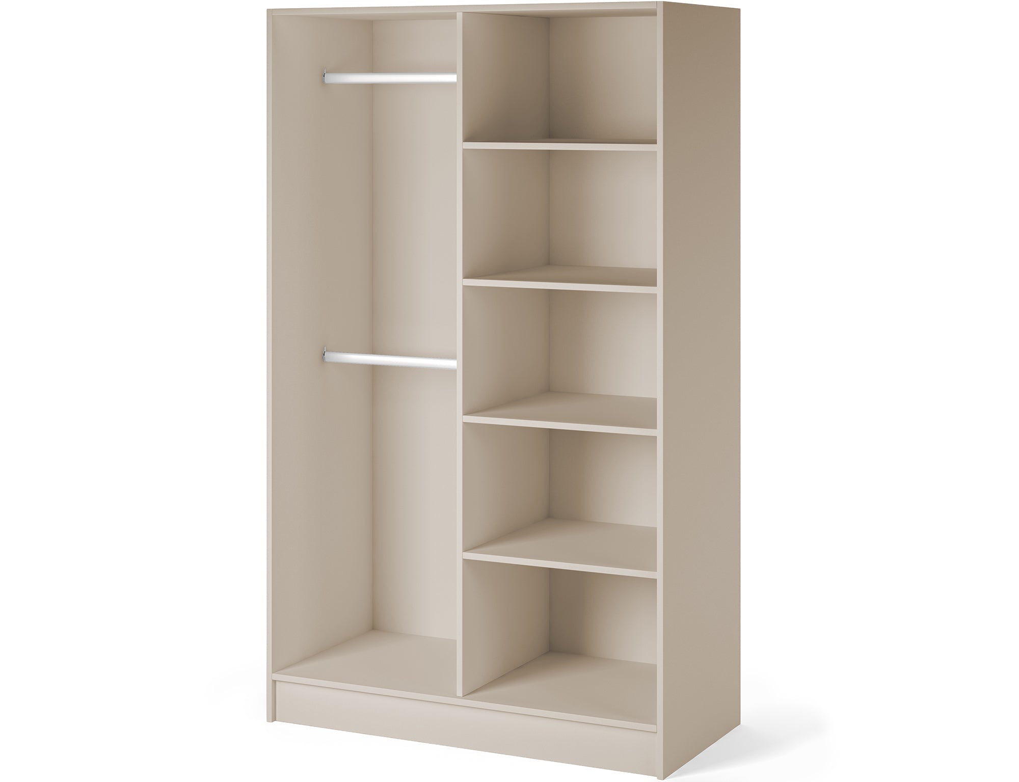 Armoire Dressing 2 Portes 120 cm – Design Moderne + Grand Rangement – Miroir Optionnel - NORVIA